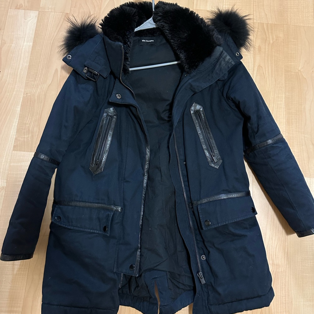 The Kooples navy cotton parka coat S